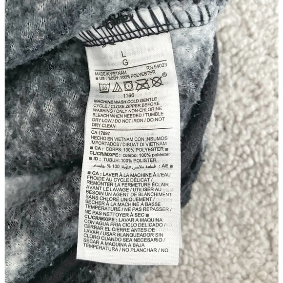 Old Navy Black Gray Aztec Print 1/2 Zip Fleece Pullover Womens Size L - Picture 5 of 8